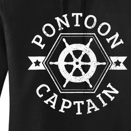 Pontoon Captain Pontooning Boat Boating Nautical Gift Women's Pullover Hoodie