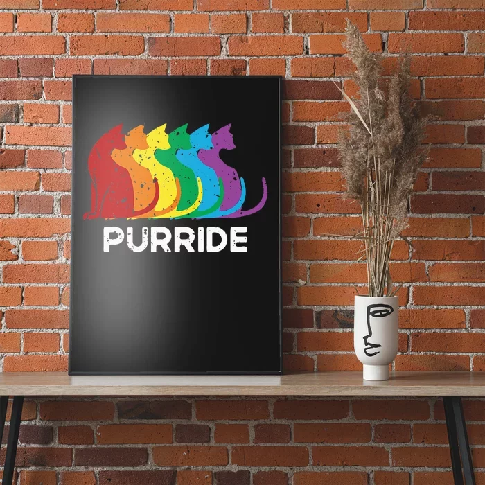 Purride Cat Pride Ally Lgbt Community Rainbow Pride Poster