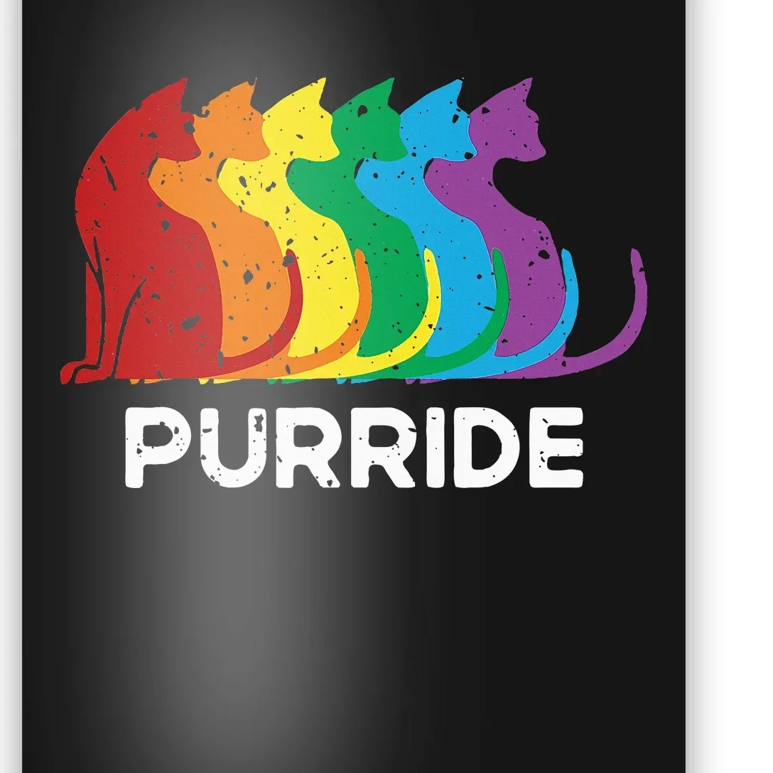 Purride Cat Pride Ally Lgbt Community Rainbow Pride Poster