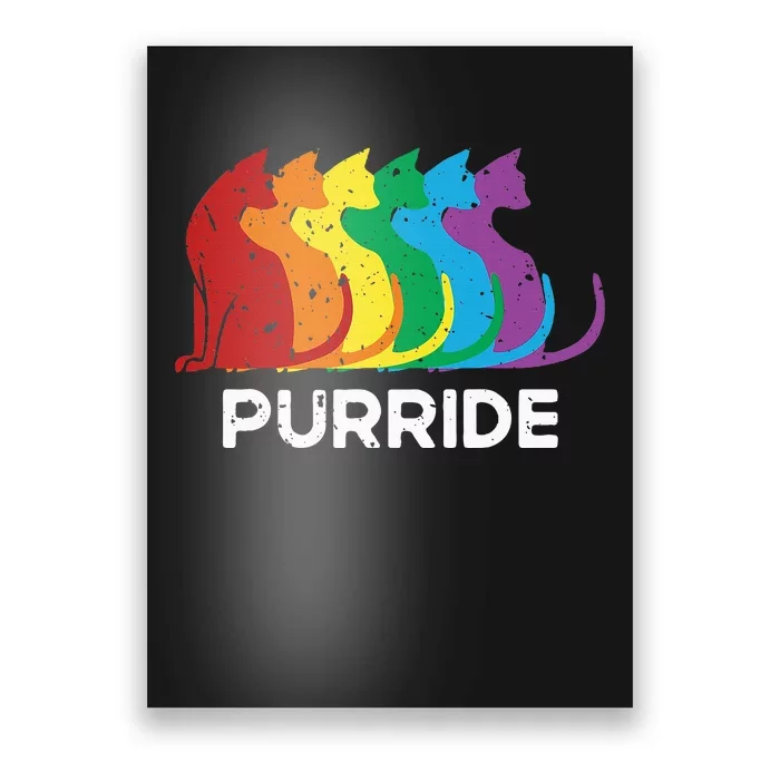 Purride Cat Pride Ally Lgbt Community Rainbow Pride Poster