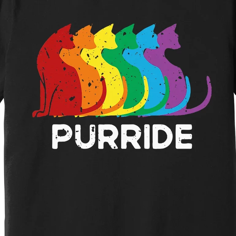 Purride Cat Pride Ally Lgbt Community Rainbow Pride Premium T-Shirt