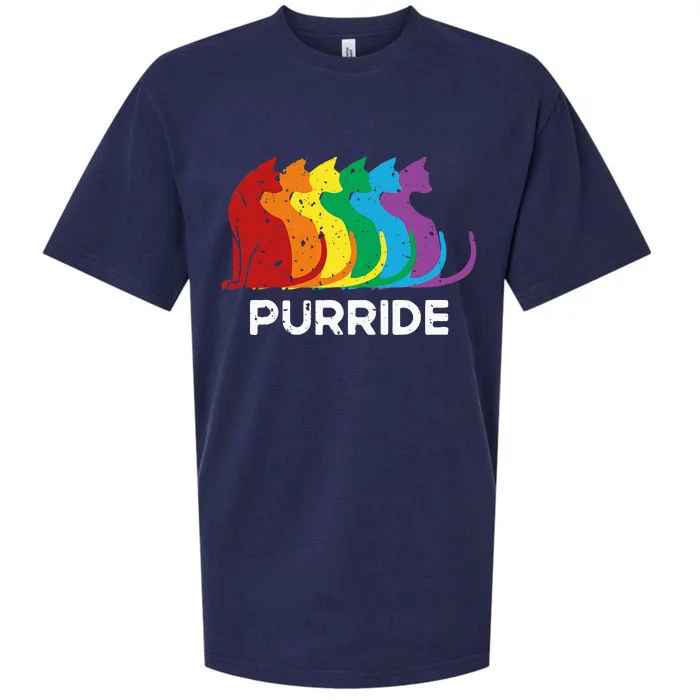 Purride Cat Pride Ally Lgbt Community Rainbow Pride Sueded Cloud Jersey T-Shirt