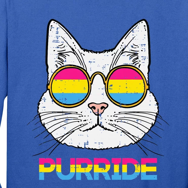 Pansexual Cat Purride Pan Pride Flag Lgbtq Long Sleeve Shirt