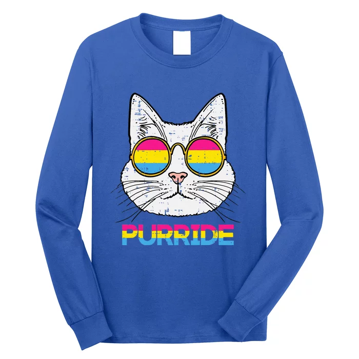 Pansexual Cat Purride Pan Pride Flag Lgbtq Long Sleeve Shirt