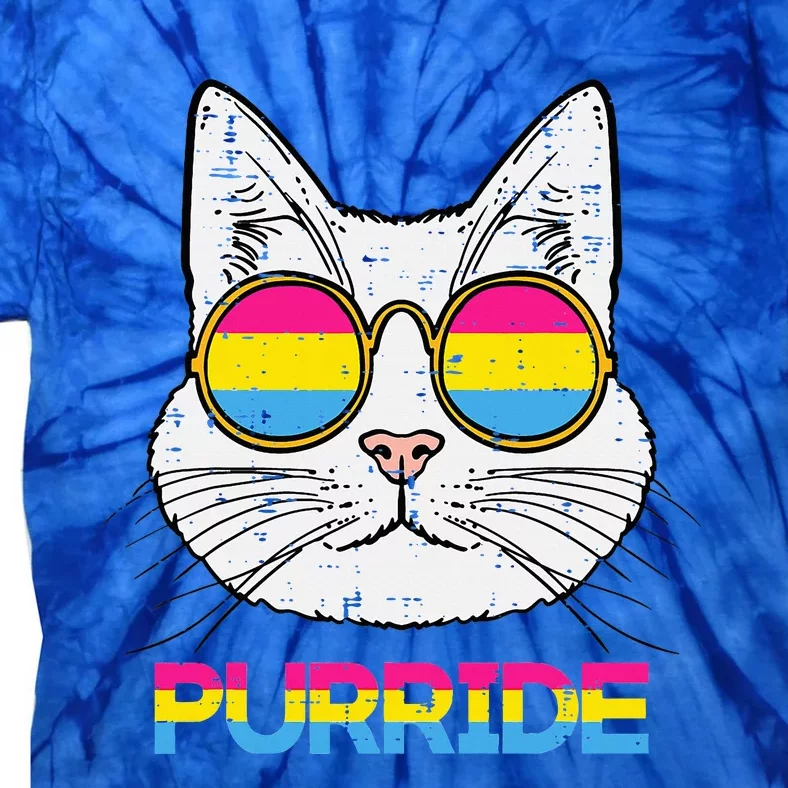 Pansexual Cat Purride Pan Pride Flag Lgbtq Tie-Dye T-Shirt