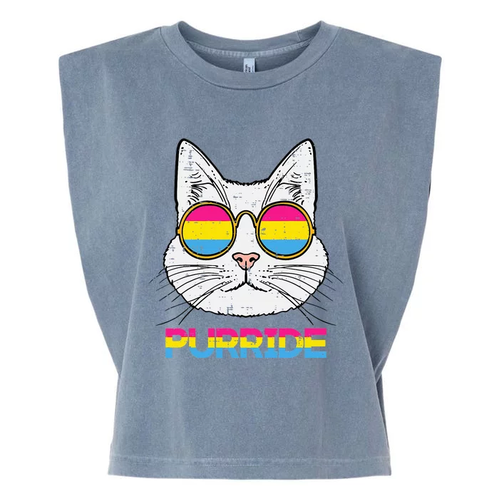 Pansexual Cat Purride Pan Pride Flag Lgbtq Garment-Dyed Women's Muscle Tee