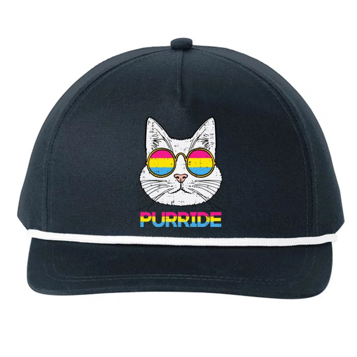 Pansexual Cat Purride Pan Pride Flag Lgbtq Snapback Five-Panel Rope Hat