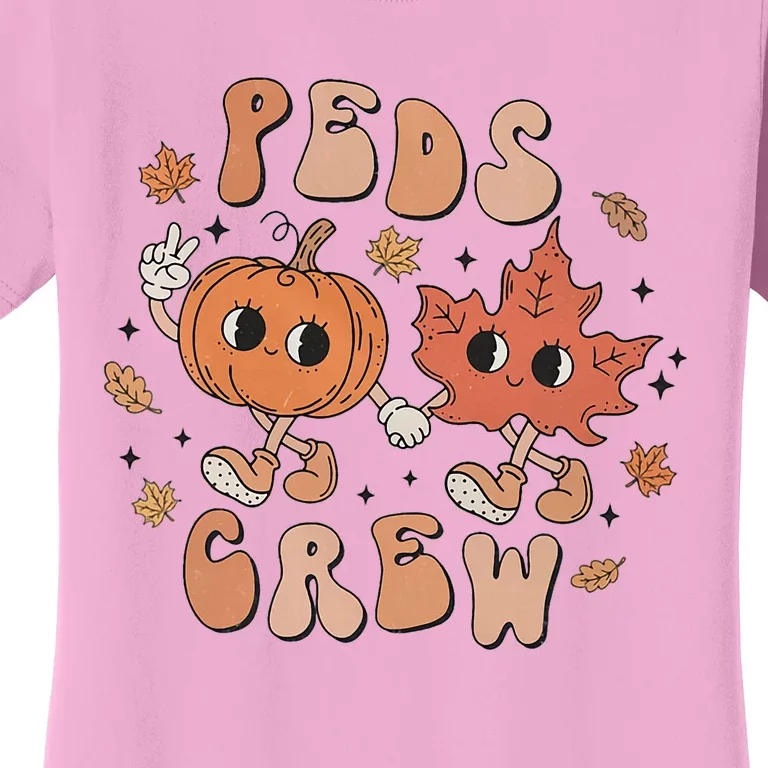 PEDS Crew Pumpkin Thanksgiving Fall Pediatric Nurse Retro Women's T-Shirt