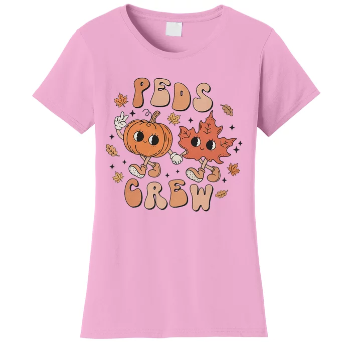 PEDS Crew Pumpkin Thanksgiving Fall Pediatric Nurse Retro Women's T-Shirt