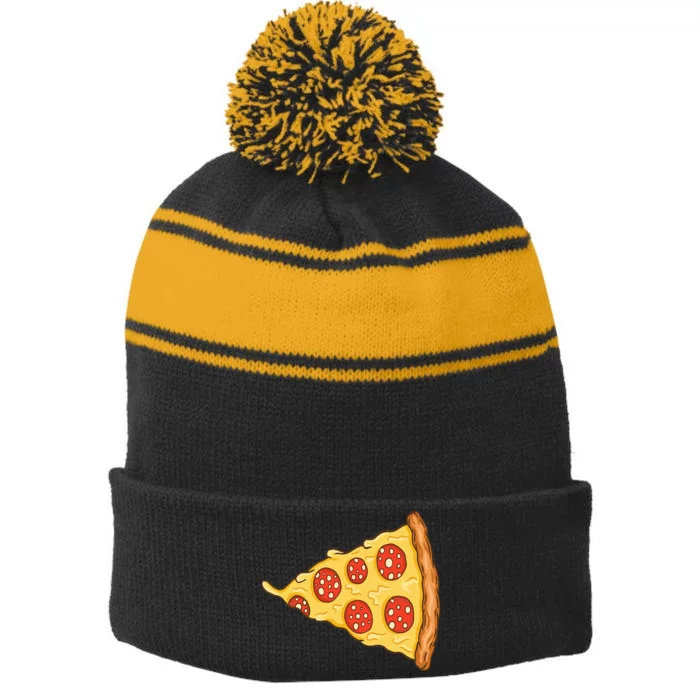 Pizza Costume Pizza Slice Couple Matching Stripe Pom Pom Beanie