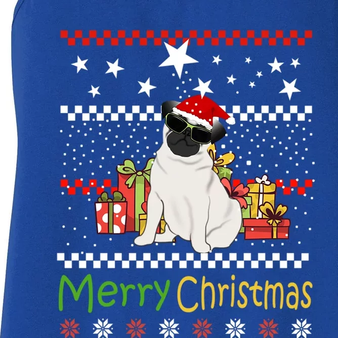 Pug Christmas Pug Lovers Funny Christmas Pug Great Gift Women's Racerback Tank