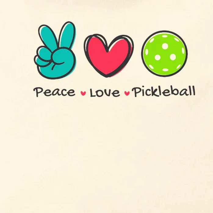 Pickleball Court Play Funny Peace & Love Design Zip Tote Bag