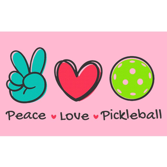 Pickleball Court Play Funny Peace & Love Design Bumper Sticker