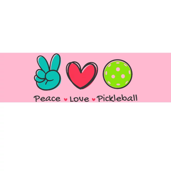 Pickleball Court Play Funny Peace & Love Design Bumper Sticker