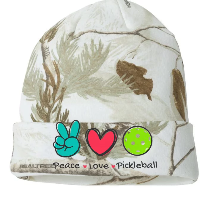 Pickleball Court Play Funny Peace & Love Design Kati - 12in Camo Beanie