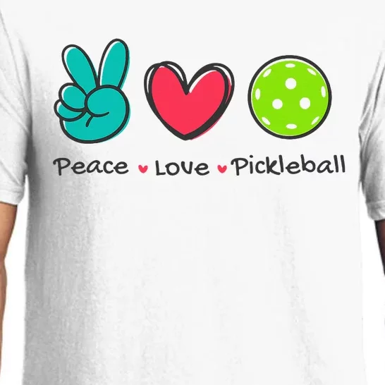 Pickleball Court Play Funny Peace & Love Design Pajama Set