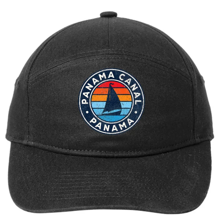 Panama Canal Panama Vintage Sailboat Retro 70s 7-Panel Snapback Hat