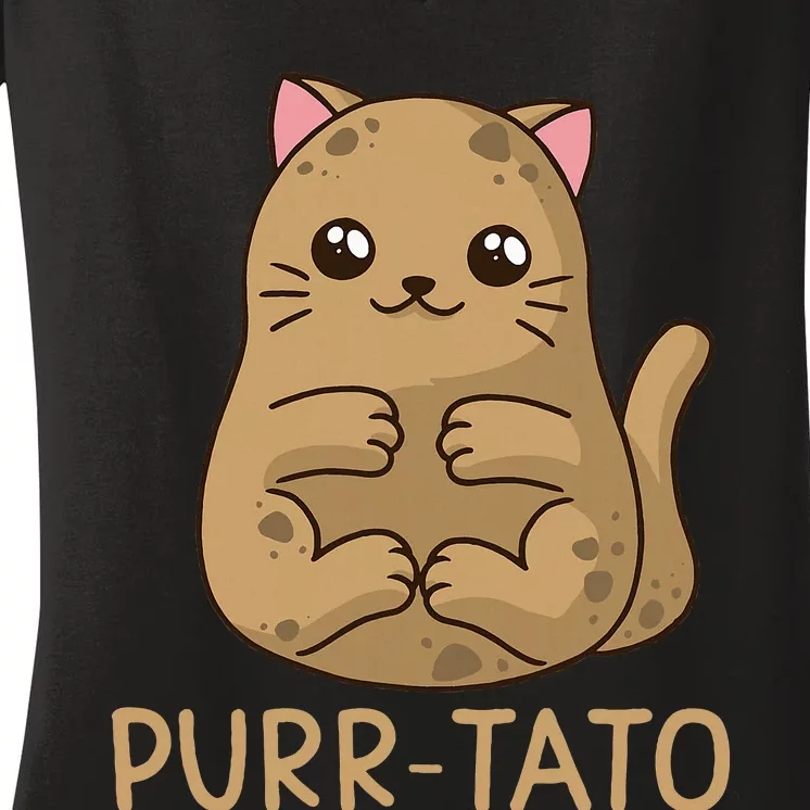 Purrtato Cat Potato Cat Lover Idaho Potatoes Women's V-Neck T-Shirt