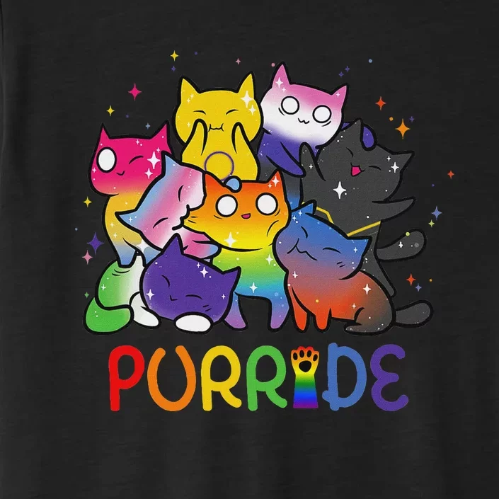 Purride Cat Pride Ally Lgbt Rainbow Animal Lovers Women ChromaSoft Performance T-Shirt