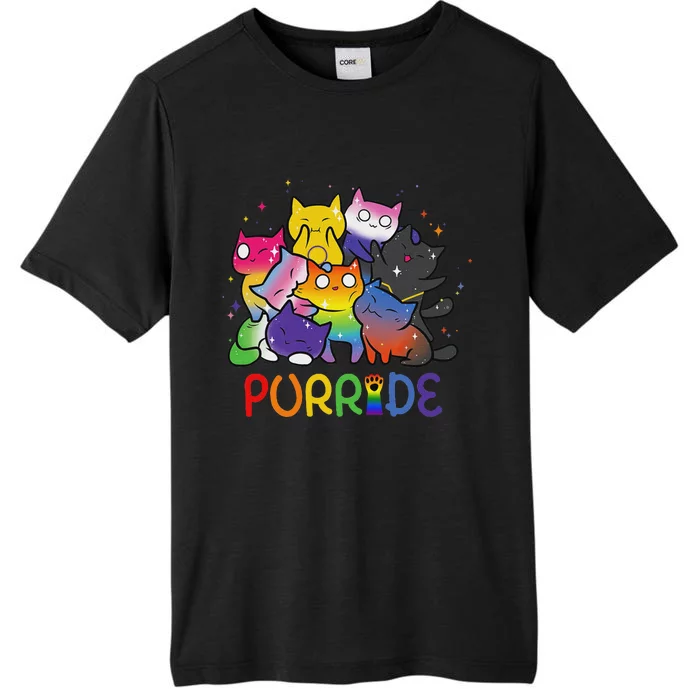 Purride Cat Pride Ally Lgbt Rainbow Animal Lovers Women ChromaSoft Performance T-Shirt