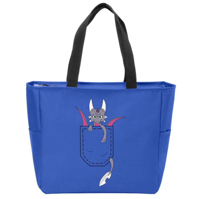 Pocket Cynder Zip Tote Bag