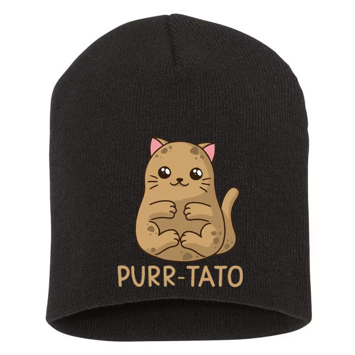 Purrtato Cat Potato Cat Lover Idaho Potatoes Short Acrylic Beanie