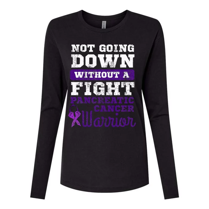 Pancreatic Cancer Pancreas Warrior Chemotherapy Patient Womens Cotton Relaxed Long Sleeve T-Shirt