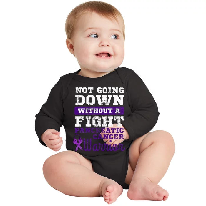 Pancreatic Cancer Pancreas Warrior Chemotherapy Patient Baby Long Sleeve Bodysuit