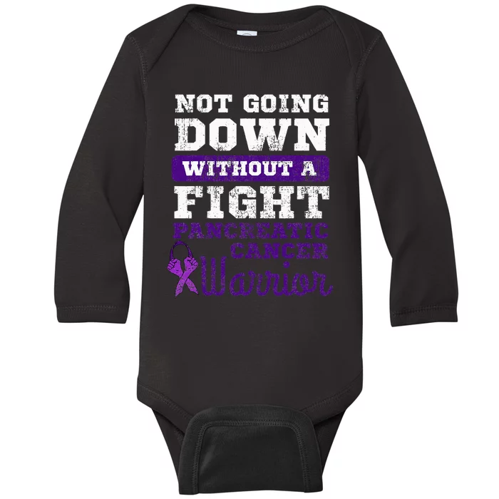 Pancreatic Cancer Pancreas Warrior Chemotherapy Patient Baby Long Sleeve Bodysuit