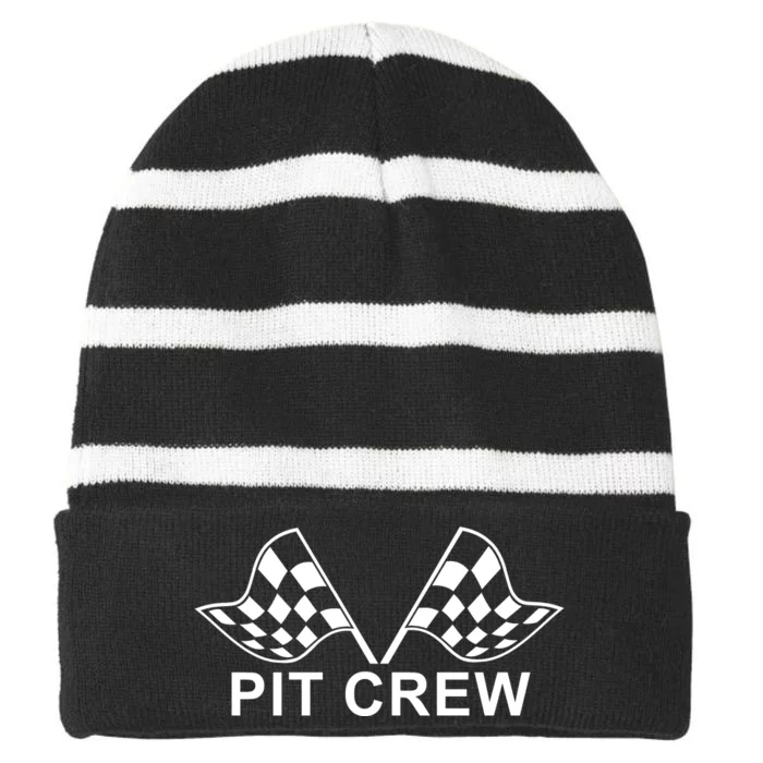 Pit Crew Striped Beanie with Solid Band