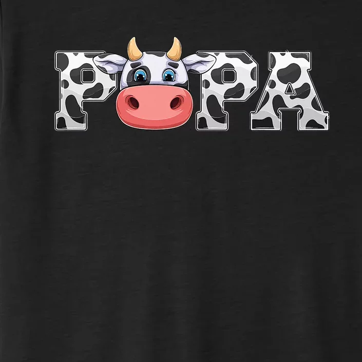 Papa Cow Print Cow Animal Pattern Farmer Cow Father Papa ChromaSoft Performance T-Shirt