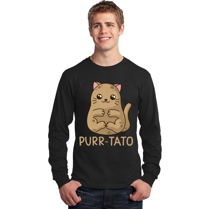 Purrtato Cat Potato Cat Lover Idaho Potatoes Long Sleeve Shirt