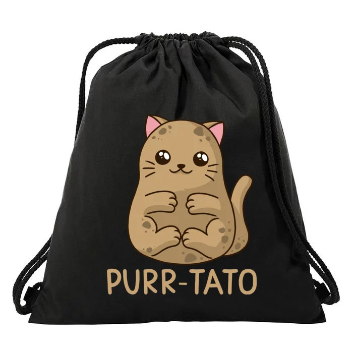 Purrtato Cat Potato Cat Lover Idaho Potatoes Drawstring Bag