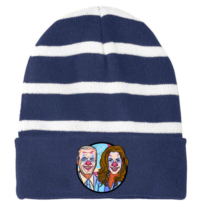 Political Clowns Striped Beanie with Solid Band