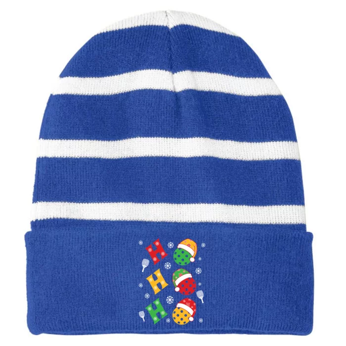 Pickleball Christmas Pickleball Lover Gift Striped Beanie with Solid Band