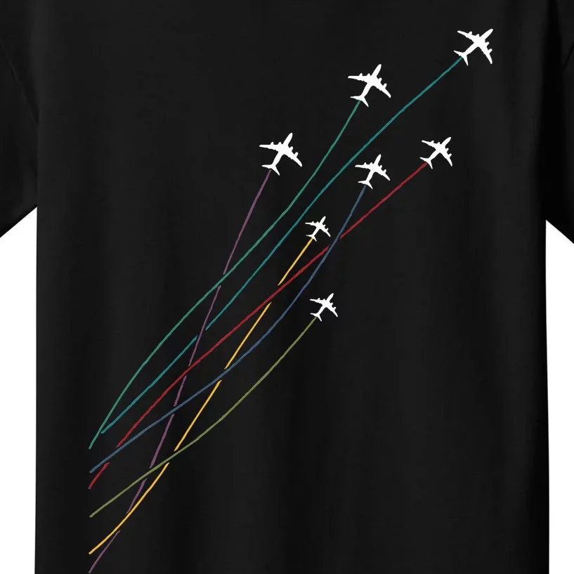 Pilot Commercial Passenger Airplanes Aeroplanes Airline Gift Kids T-Shirt