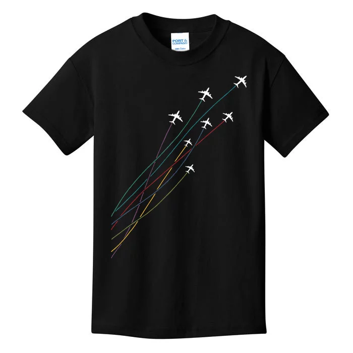 Pilot Commercial Passenger Airplanes Aeroplanes Airline Gift Kids T-Shirt