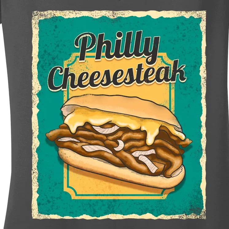 Philly Cheesesteak Women's V-Neck T-Shirt