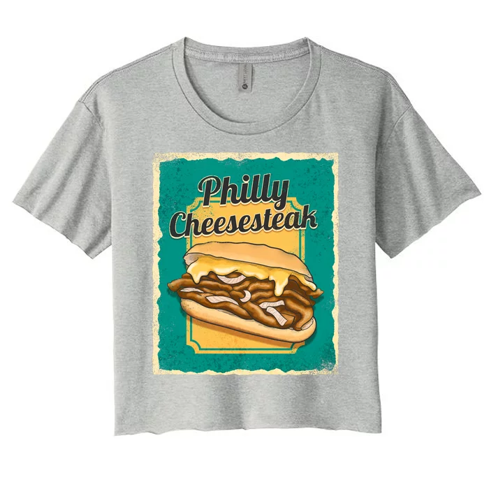 Philly Cheesesteak Women's Crop Top Tee