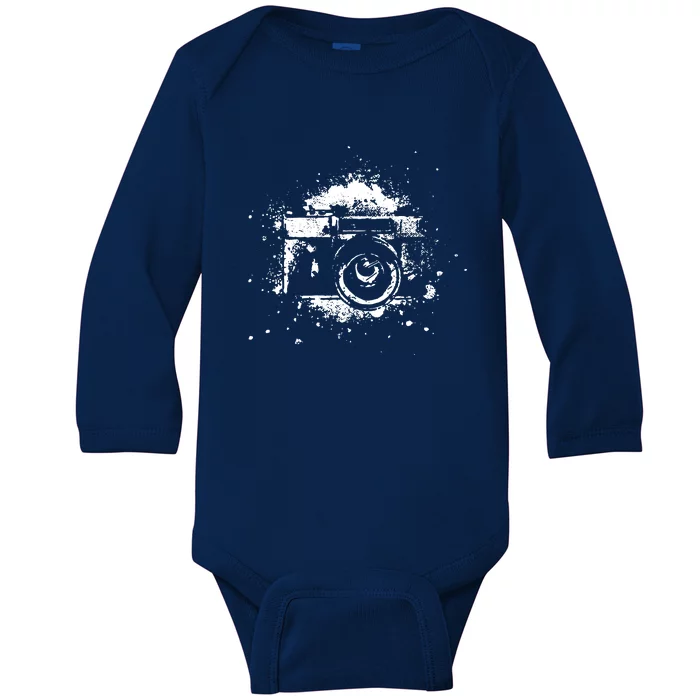 Photographer Camera Photography Retro Journalist Tee Baby Long Sleeve Bodysuit