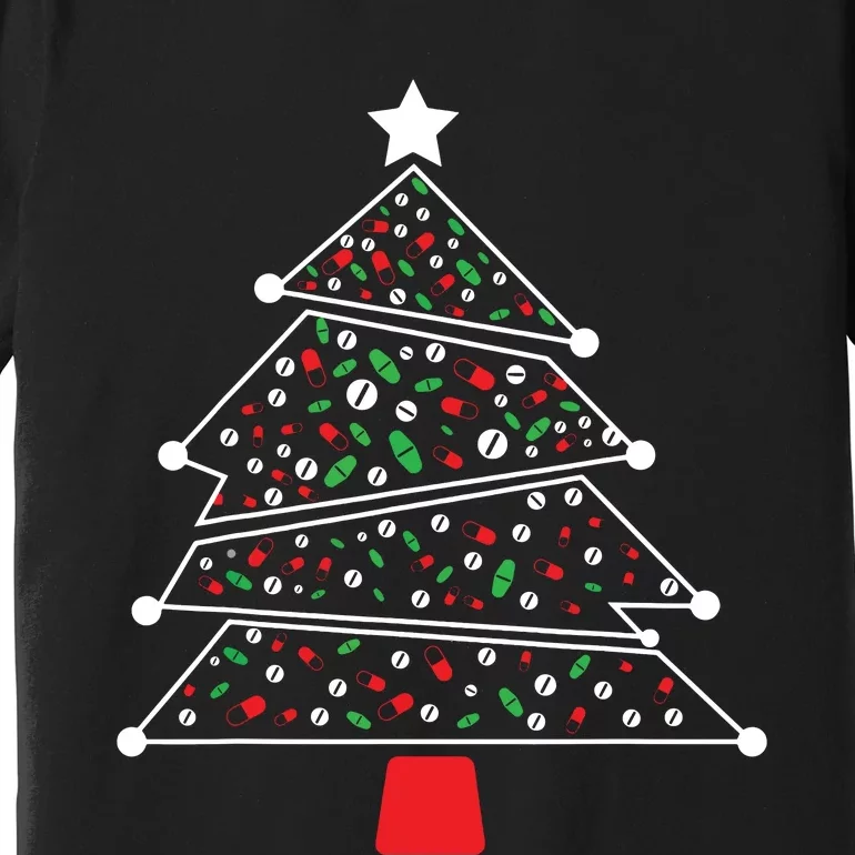 Pharmacist Christmas Pills And Meds Tree Premium T-Shirt