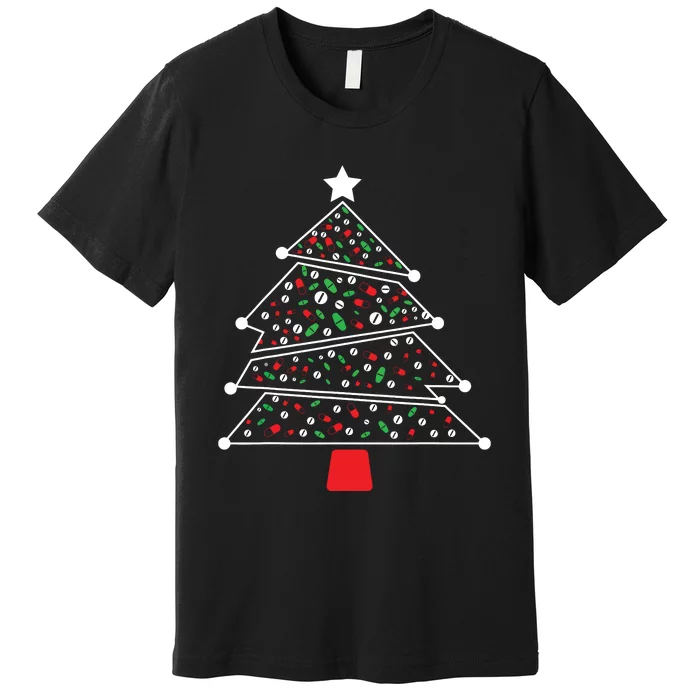 Pharmacist Christmas Pills And Meds Tree Premium T-Shirt