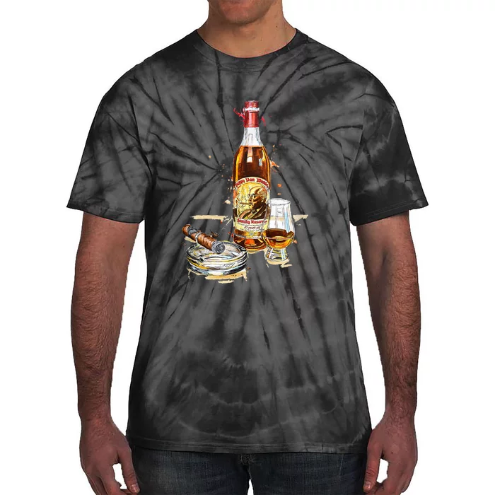 Pappy & Cigar Painting, Blantons, Buffalo Trace Tie-Dye T-Shirt