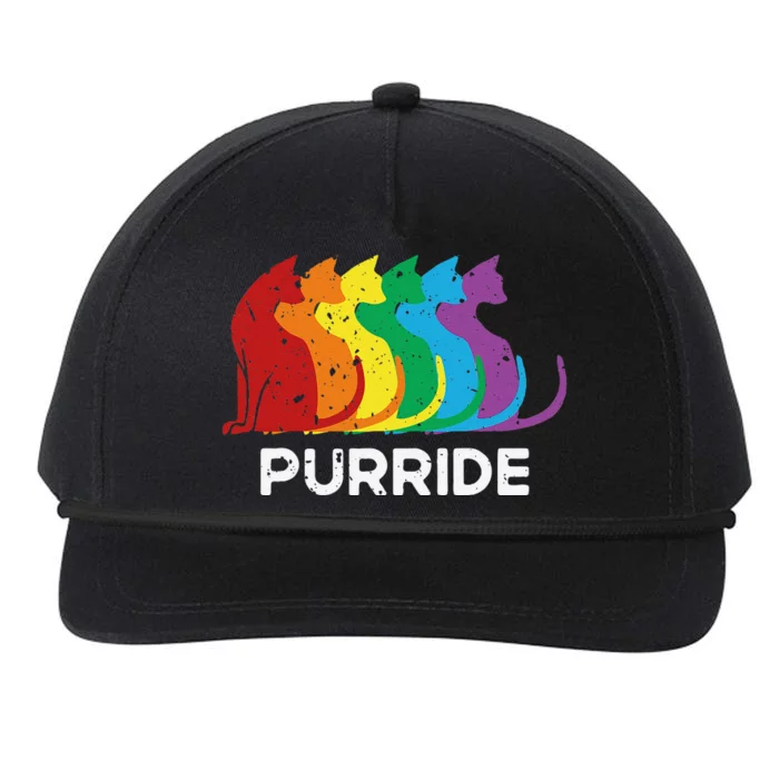 Purride Cat Pride Ally Lgbt Community Rainbow Pride Snapback Five-Panel Rope Hat