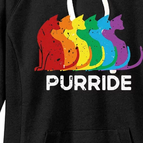 Purride Cat Pride Ally Lgbt Community Rainbow Pride Women's Fleece Hoodie