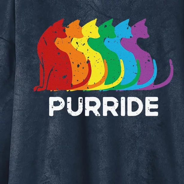 Purride Cat Pride Ally Lgbt Community Rainbow Pride Hooded Wearable Blanket