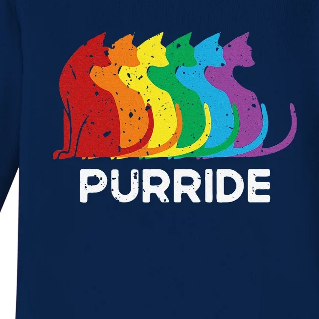 Purride Cat Pride Ally Lgbt Community Rainbow Pride Baby Long Sleeve Bodysuit