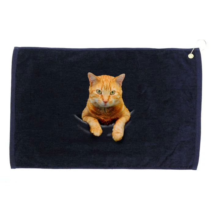 Pocket Cat Grommeted Golf Towel