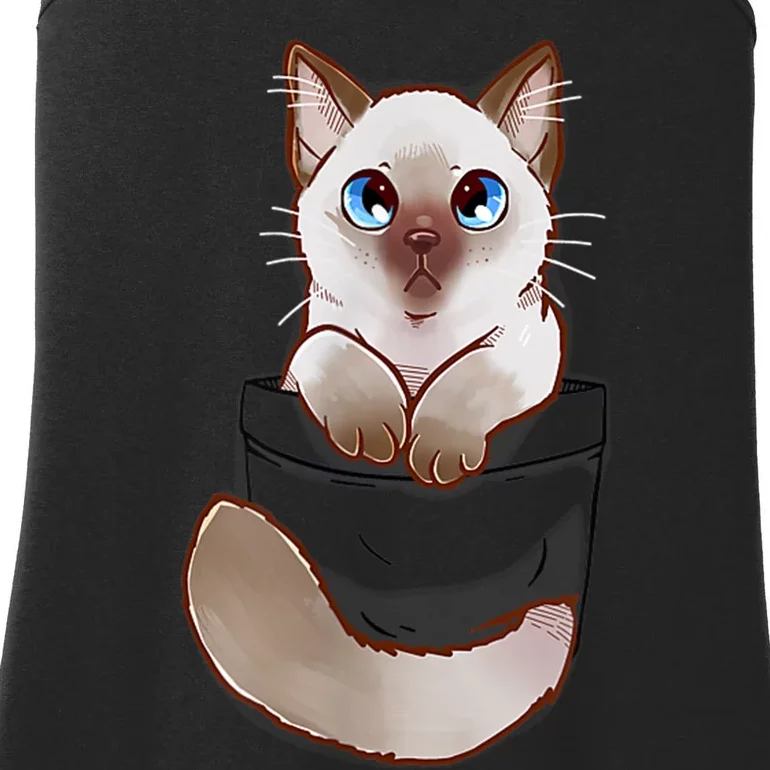 Pocket Cute Ragdoll Kitten Kitty Cat Ladies Essential Tank