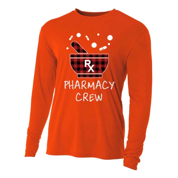 Pharmacy Crew Red Plaid Pharmacist Bowl Pills Christmas Gift Cooling Performance Long Sleeve Crew